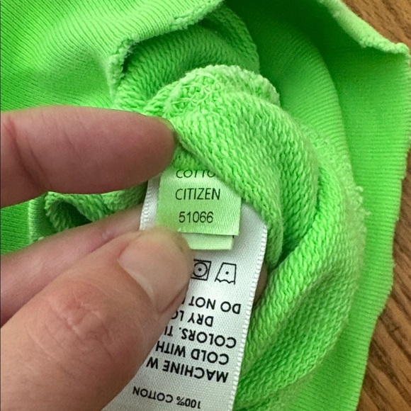 Cotton Citizen Full Zip Hoodie Distressed Lime Green size XL NWT - Picture 8 of 10